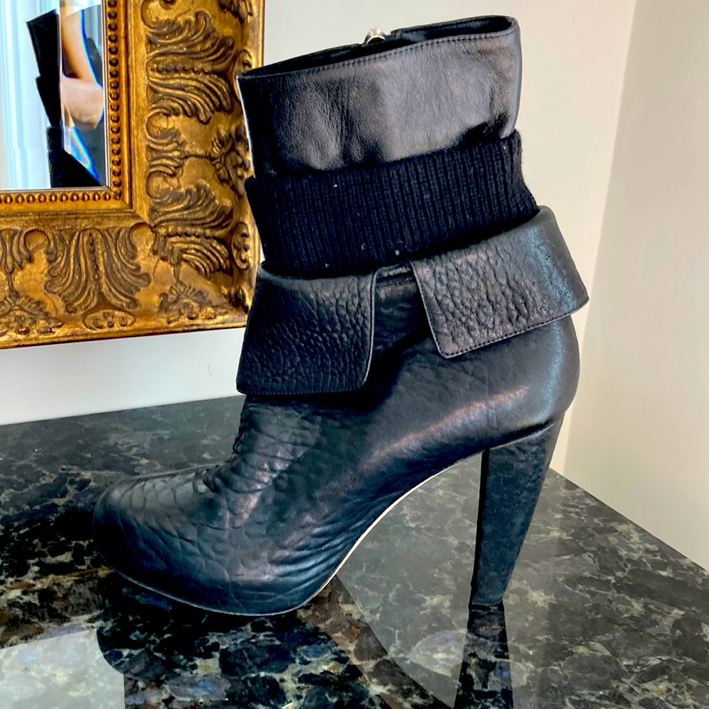 Loeffler Randall black on black Lucy boot 9 1/2.